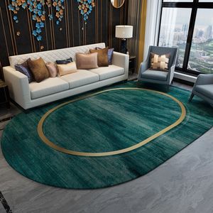 Tapis ovale de luxe Europe pour salon grande taille chambre cuisine Table à manger tapis rond géométrique tapis de salle de bain antidérapant tapete 210317