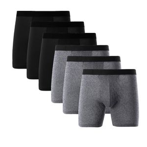 Europe Taille Sexy Hommes Sous-vêtements Coton Long Leg Boxer Shorts Cuecas U Convex Pouch Culotte Homme Calzoncillos / Lot LJ201110