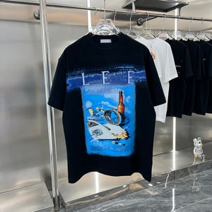 Europa Spanje Nieuwe aankomst 24SS Spring zomer Zware gemaakt Holiday Blue Sky Sky White Clouds Print T Shirt Men Women T -shirt T -shirt 0423