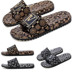 Europa Station Luxe Merk Designer Mannen Slippers Dames Sandalen Patroon Print Goud Zilver Dia's Zomer Wide Flat Lady Beach Sandal Flip Flops Grote Maat 36-49