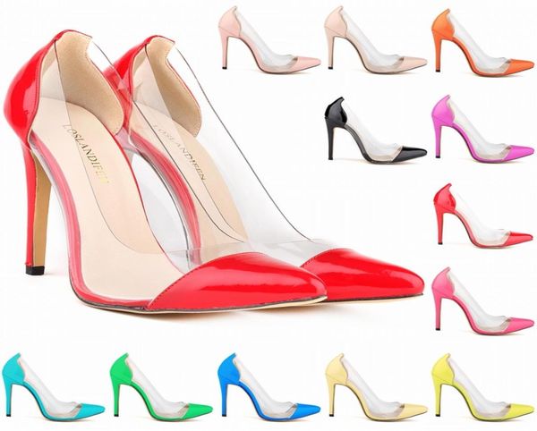 Style européen offre spéciale Femininos femmes chaussures brevet Pu talons hauts pointu Corset Style travail pompes Court US 411 D00068039854