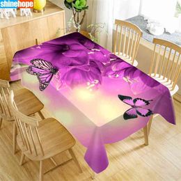 Europa tafelkleed vlinder orchidee stofdicht diner doek rechthoekige bruiloft decoratie cover thuis textiel 210724