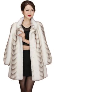 Europa trend bont jas herfst winter middelbare leeftijd vrouwen bovenkleding fluwelen midden lengte zachte bont kleding moeder comfortabele outfit