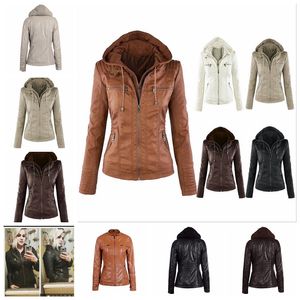 Europa Verenigde Staten Burst Jacket Rapel Lange mouwen Solid Color Zipper Lederen Jacket.XS-7XL Ondersteuning Mixed Batch