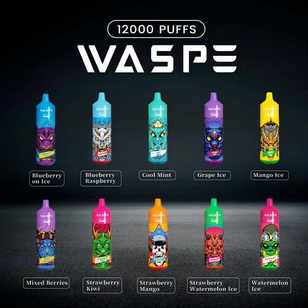 Europa vape mayorista waspe puff 12000 puffs kit de vapor 10K 12K e cigarrillo RGB luz corriendo ecig pod pen vaper desechable