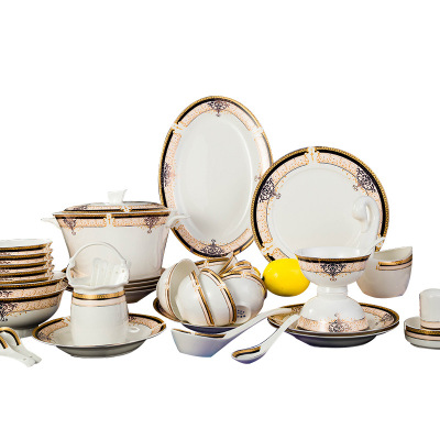 Europe Vienna style dinnerware+sets grace designs 60pcs 45% bone china dinnerware sets luxury ceramic factory price