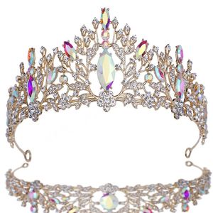 Couronne de cristal européenne AB pour femmes filles accessoires de robe de cheveux élégante reine diadèmes de mariée diadème bandeaux