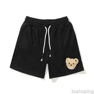 European American 21ss Palm Pa Angel Headless Bear Towel geborduurde elastische taille Drawcord Sports Men's and Women's Loose Shorts 1s 1s