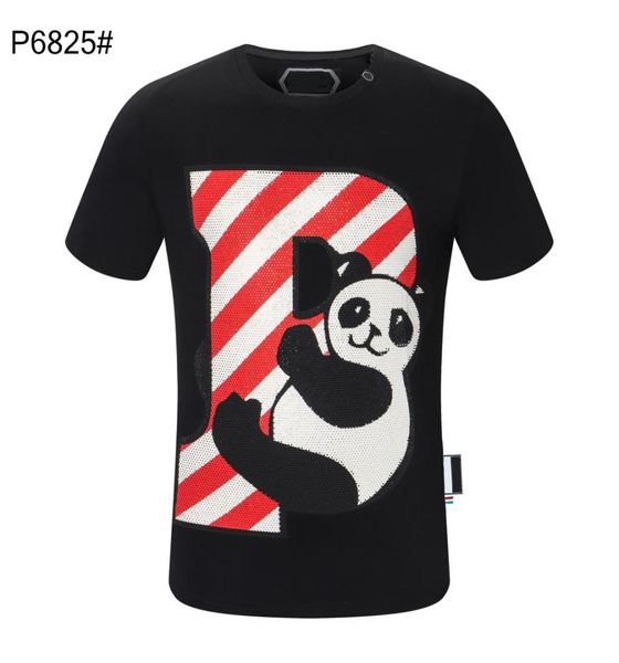 Camiseta de lujo de moda europea americana, camiseta para hombre, camiseta con calavera, camisetas lisas PP phillip, diseños de bordado de cuello redondo para parejas T8769957