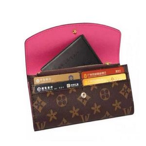 European American Fashion Women's Credit Card Holder Leather Emile Wallet Hig Quality draagbare witte roze portemonnee koppeling met doos V 213Q