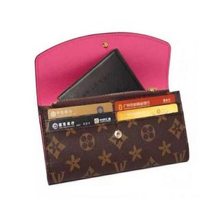 European American Fashion Women's Credit Card Holder Leather Emile Wallet Hig Quality draagbare witte roze portemonnee koppeling met doos V 207C