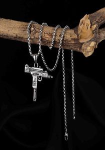 Bijoux de Machine européenne et américaine, chaîne tendance en acier inoxydable, collier pour hommes 039S, pistolet mitrailleur Uzi, pendentif de 55Cm, 2021, 4497562