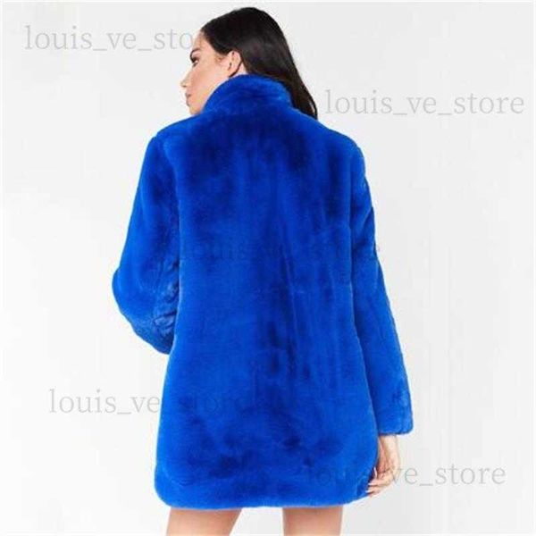 Européen américain nouvelle mode femmes élégantes longue laine lâche doux lapin cheveux fausse fourrure manteau 3XL 4XL blanc rose jaune noir rouge T230808