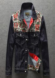 European American Street Fashion Men Veste Folkcustom Design Retro Denim Jacket Men Men Men de haute qualité Slim Fit Youth Jackets8818730