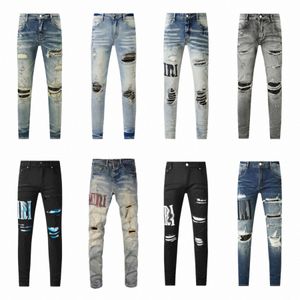 Jeans de créateurs pour hommes Amirir jeans jeans jeans jeans street fashion marque de mode brodé jeans bleu slim slim fit jeans 28-40