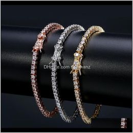 Europese en Amerikaanse ketens HIPHOP TIDE MENS Zirkonmicrocased M Tennis Bracelet 64Mhu Kqvni