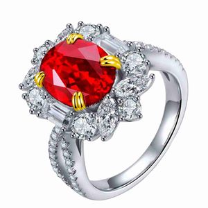 Mode créative européenne et américaine femme zircon main grenat rouge bijoux x0918