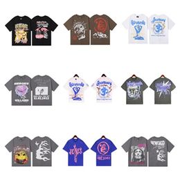 Marque de mode de créatrice européenne et américaine imprimée T-shirt à double manche de haute qualité Coton Hip Hop Hop Casual Short Men and Women With S-XL YY