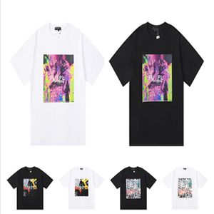 Marca de moda de diseñador europeo y americano, camiseta de manga corta pintada con estampado de algodón de alta calidad, estilo hip hop, para hombres y mujeres, S-XL YY