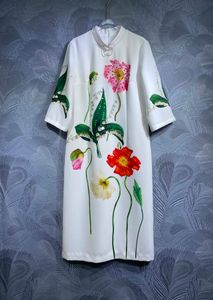 Robe européenne et américaine, modèle d'impression florale pour femmes, robe de mode décontractée lâche