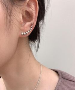 Style de manchette d'oreille européenne et américaine trajet en forme de raisin au clair de lune boucles d'oreilles en argent Sterling 925 mode AllMatch bijoux 1013023