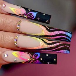 Europäische und amerikanische künstliche Nägel, lange Nägel im Ins-Stil, würzige Mädchen-Nagelaufkleber mit langer Leiter, fertige Nagelverbesserungsprodukte