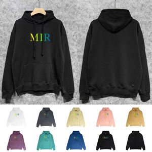 Designer changement progressif petite lettre imprimé multicolore à manches longues à capuche rue lâche pur coton sweat à capuche hommes et femmes les mêmes