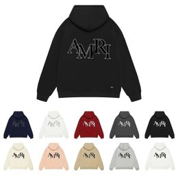 Designer, overlappende, veelkleurige hoodie met letterprint en lange mouwen, losse, losse katoenen hoodie met capuchon voor dames en heren