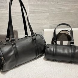 Sac de créateur de marque de mode européenne et américaine, sac telduffle, niche ins, sac cylindrique noir, portée oblique cylindrique