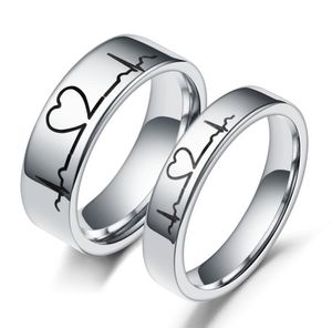 Bague en acier titane pour couple, mode européenne et américaine, marque noire, paire d'accessoires pour hommes et femmes