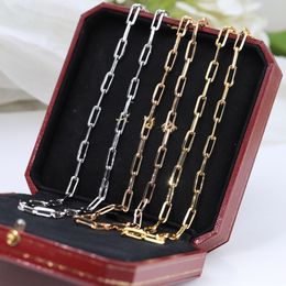 Mode européenne et américaine minimaliste en acier inoxydable trombone chaîne titane acier 18K bracelet collier chaîne bijoux