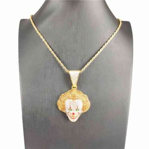 Mode européen et américain Nouveau alliage doré doré décoration de Noël collier clown pendentif collier