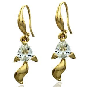 Europese en Amerikaanse mode nieuwe hoogwaardige gouden kristallen ornamenten prachtige kleine vos retro oorbellen gratis verzending groothandel geschenk