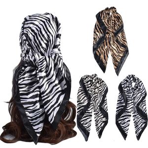 Europese en Amerikaanse mode Simple 90 Color Tin Zebra Patroon Grote vierkante sjaal in voorraad 240410