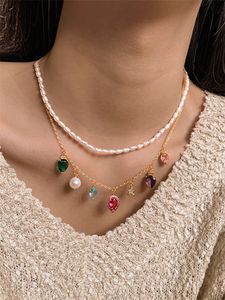 Europese en Amerikaanse geglazuurde parelkleurige kristallen ketting voor VROUWEN Niche High-End Charm Sieraden Sleutelbeenketting