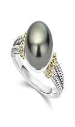 Anneau de perle gris européen et américain pour femmes Incrué Cubic Zircon 925 Silver Engagement Ring Jewelry 21050762862662643193