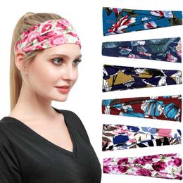 Europese en Amerikaanse haarband printing hoofddeksels sport yoga hoofdband zweet absorptie stop brede rand sjaal YWGX-01 babymeisje hoofdbanden