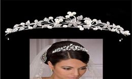 Tocados europeos y americanos Diadenta de perlas Diamante Accesorios para el cabello Crown Rinestone Princess Tiara Boda HE8361751