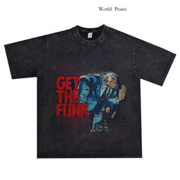Europese en Amerikaanse heavy metal rock extreme band gewassen en versleten t-shirt korte mouwen los pure katoen unisex punk Tees y2k 229 1998