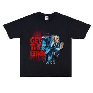 T-shirt européen et américain Rock Rock Extreme T-shirt lavé et usé T-shirt à manches courtes coton pur pur unisexe Punk Tees y2k 888