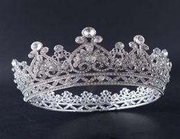Novia de gama alta europea y americana Corona de aleación de diamante corona redonda Reina Diademas vestido de novia Accesorios Tocados Joyería 2305890
