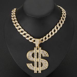 Collar de hip-hop europeo y americano Cadena de oro grande para hombre con diamantes completos de 20 mm Cadena cubana de Miami dominante y exagerada Accesorios de rap hiphop