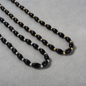 Style Instagram européen et américain perles d'agate noire à la mode chaîne de clavicule contrastée conception de niche sens haut de gamme collier personnalisé et unique