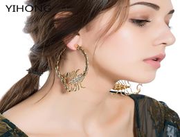 Boucles d'oreilles bijoux européens et américains, pendentifs Scorpion, cercle sauvage, nouvelle mode, anneaux d'oreille 3917373