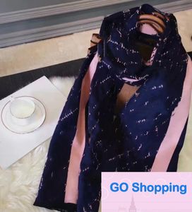 Bufanda de Cachemira Artificial con letras europeas y americanas, chal de doble cara a la moda para mujer, bufanda gruesa cálida y artística para jóvenes