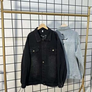 Marque de luxe européenne et américaine belle veste de veste en denim new wang wang full imprimé lettre logo veste imprimée vintage design jeans veste veste 2966