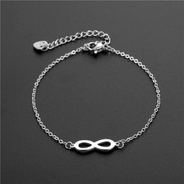Bijoux minimalistes européens et américains, bracelet en acier inoxydable avec numéro porte-bonheur infini, populaire pour femmes