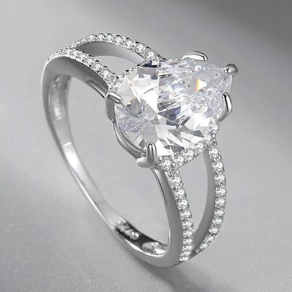 Bague de mariage en diamant Moissanite S925, plaqué platine, argent européen et américain, luxe, bijoux nobles pour dames, cadeau