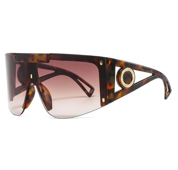 Nuevas gafas de sol europeas y americanas de una sola pieza con montura grande, gafas de sol personalizadas con estilo de máscara, gafas de sol de moda para mujeres