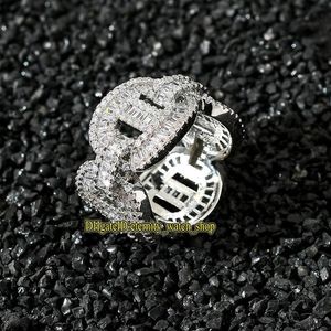 Europese en Amerikaanse nieuwe ring Cubaanse ketting kettingring echt goud plating micro-ingelegd met CZ diamanten hiphop Iced Out diamant heren3052